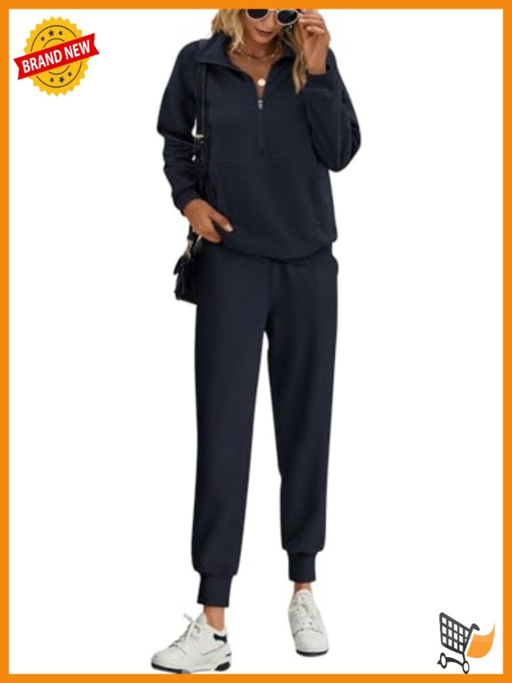 Two Piece Sweatsuit Set Long Sleeve Half Zip Pullover Jogger Pants Lounge Gym